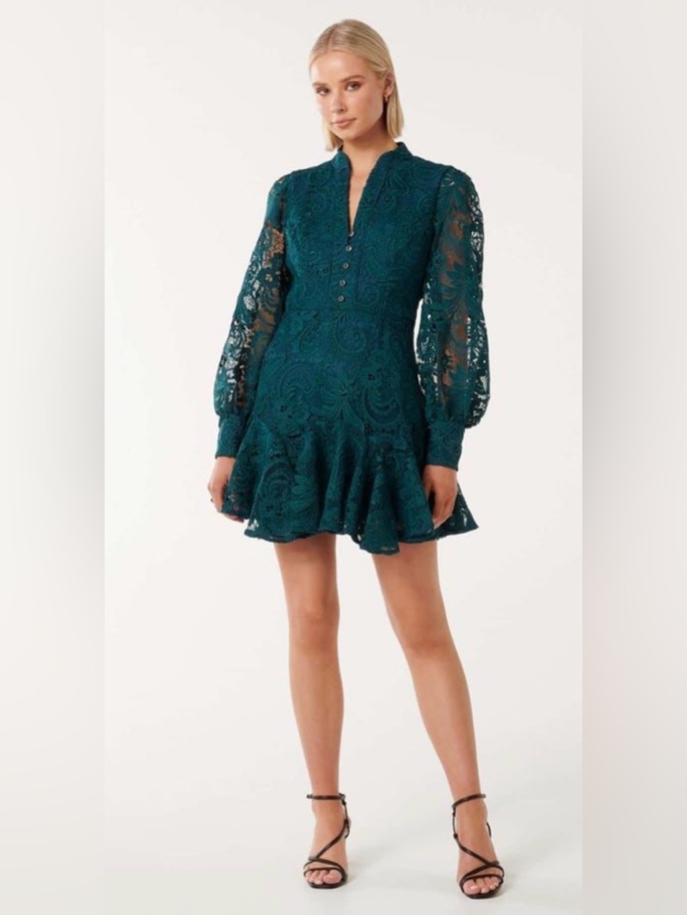 NWT Ever New Iris Lace Mini Dress | Ocean Green | Size 8